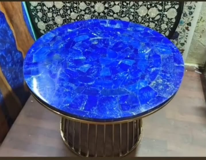 Lapis Lazuli Gemstone Coffee Table