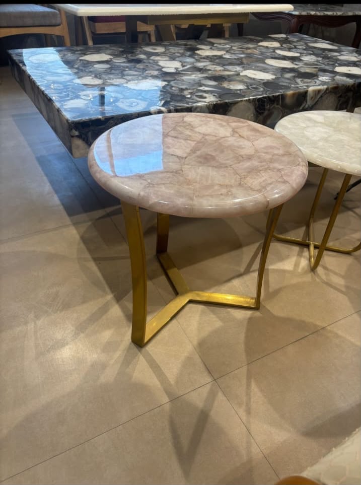 Rose Quartz / Pink Agate Side Table