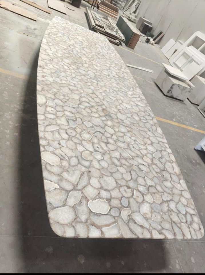 White Agate / Quartz Dining Table